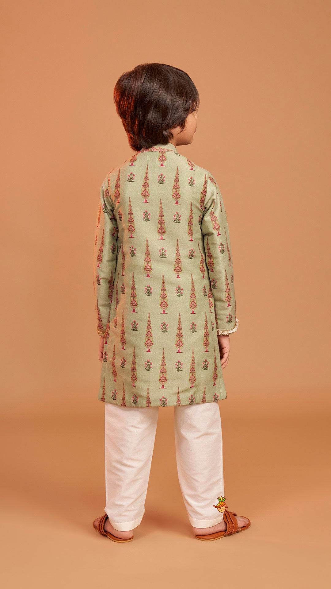 Green Printed Kurta And Pyjama