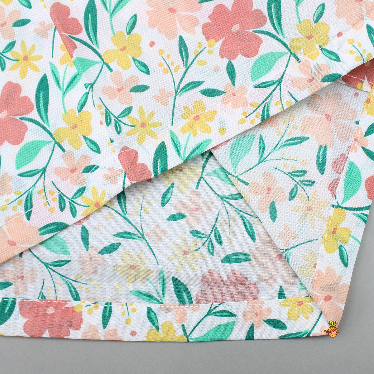 Multicoloured Floral Printed Notch Collar Sleepwear