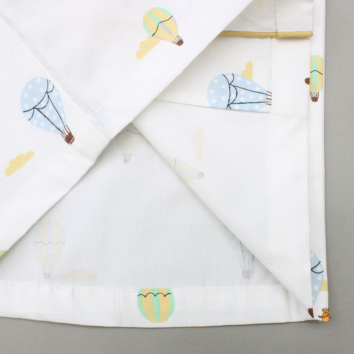 Multicoloured Parachute Printed Notch Collar Sleepwear