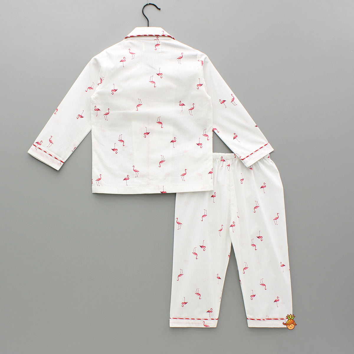 Flamingoes Printed Notch Collar Sleepwear