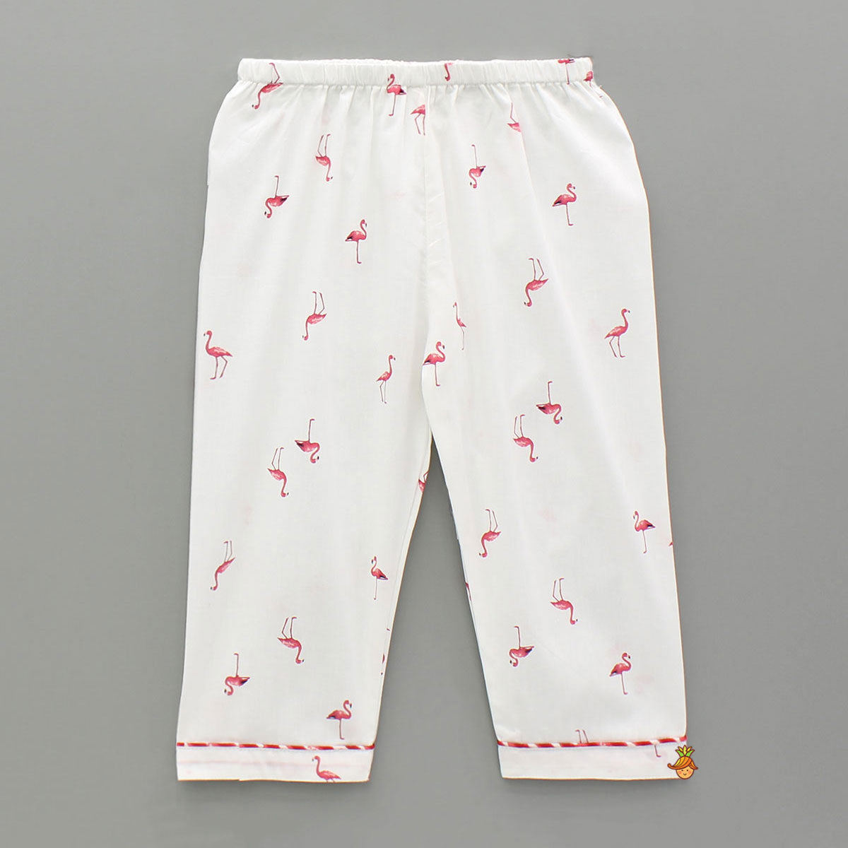 Flamingoes Printed Notch Collar Sleepwear