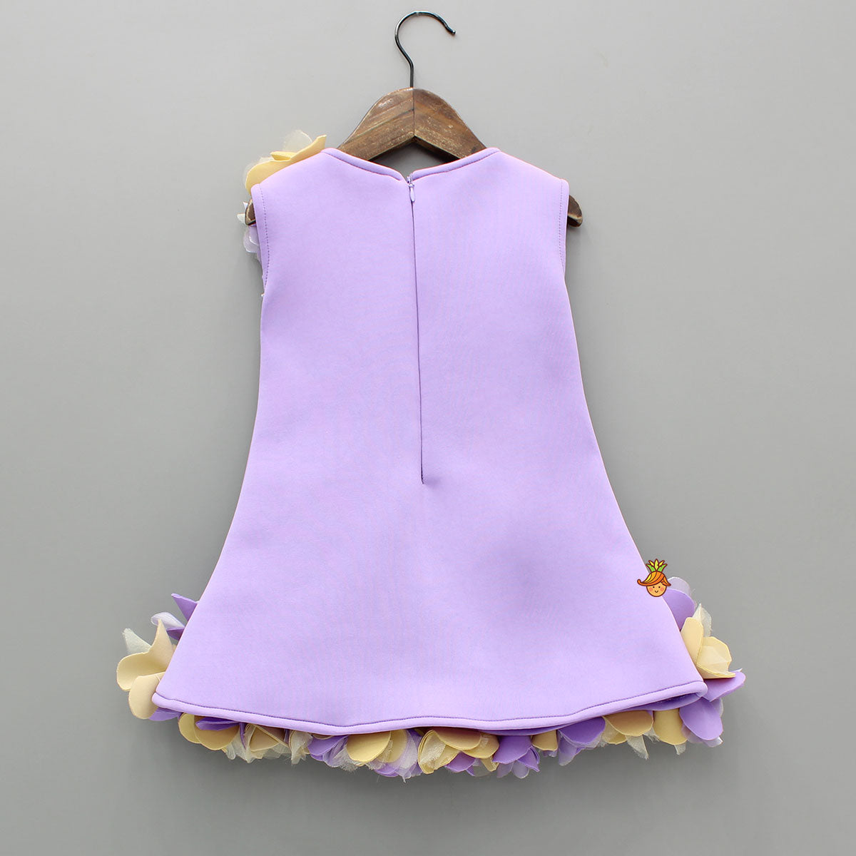 Lavender Artificial Flowers Embellished Dress