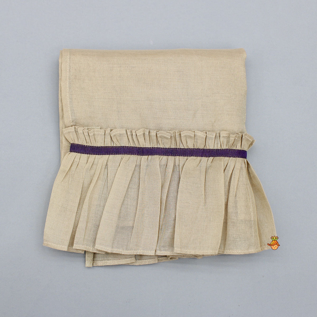 Purple Yoke-Embroidered Shimmery Top And Lehenga With Dupatta