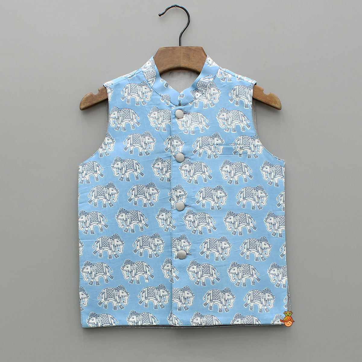 Blue Elephant Printed Jacket