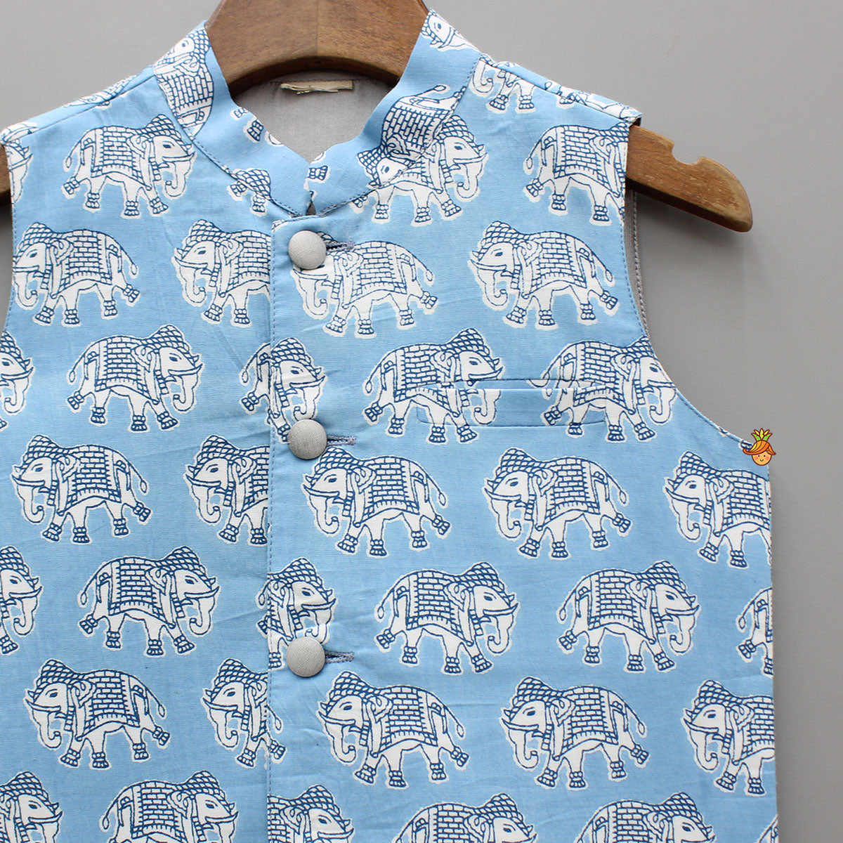 Blue Elephant Printed Jacket