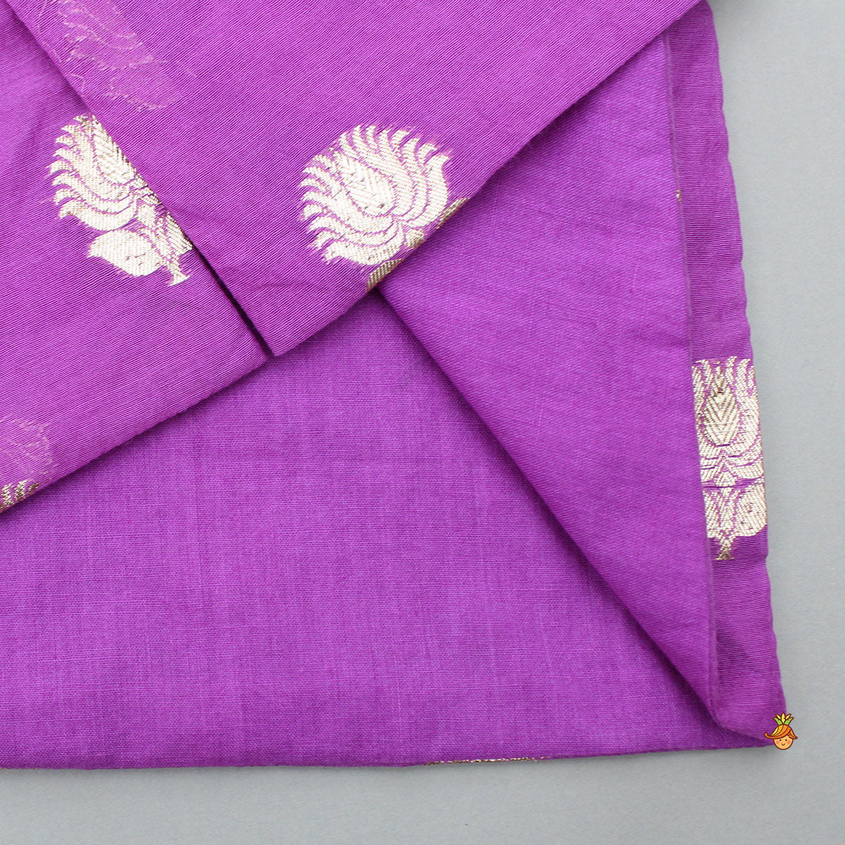 Chanderi Asymmetric Purple Kurta And Pyjama