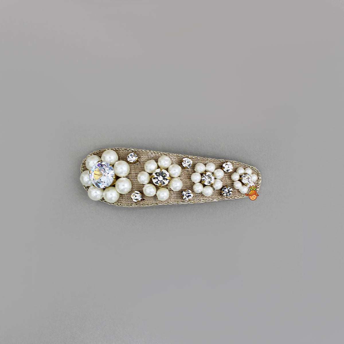 Sparkling Floral Off-White Hair Clips
