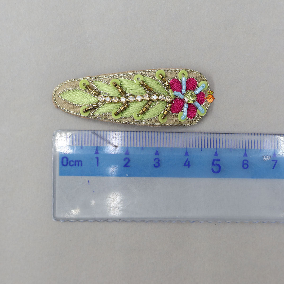 Hand Embroidered Floral Hair Clips