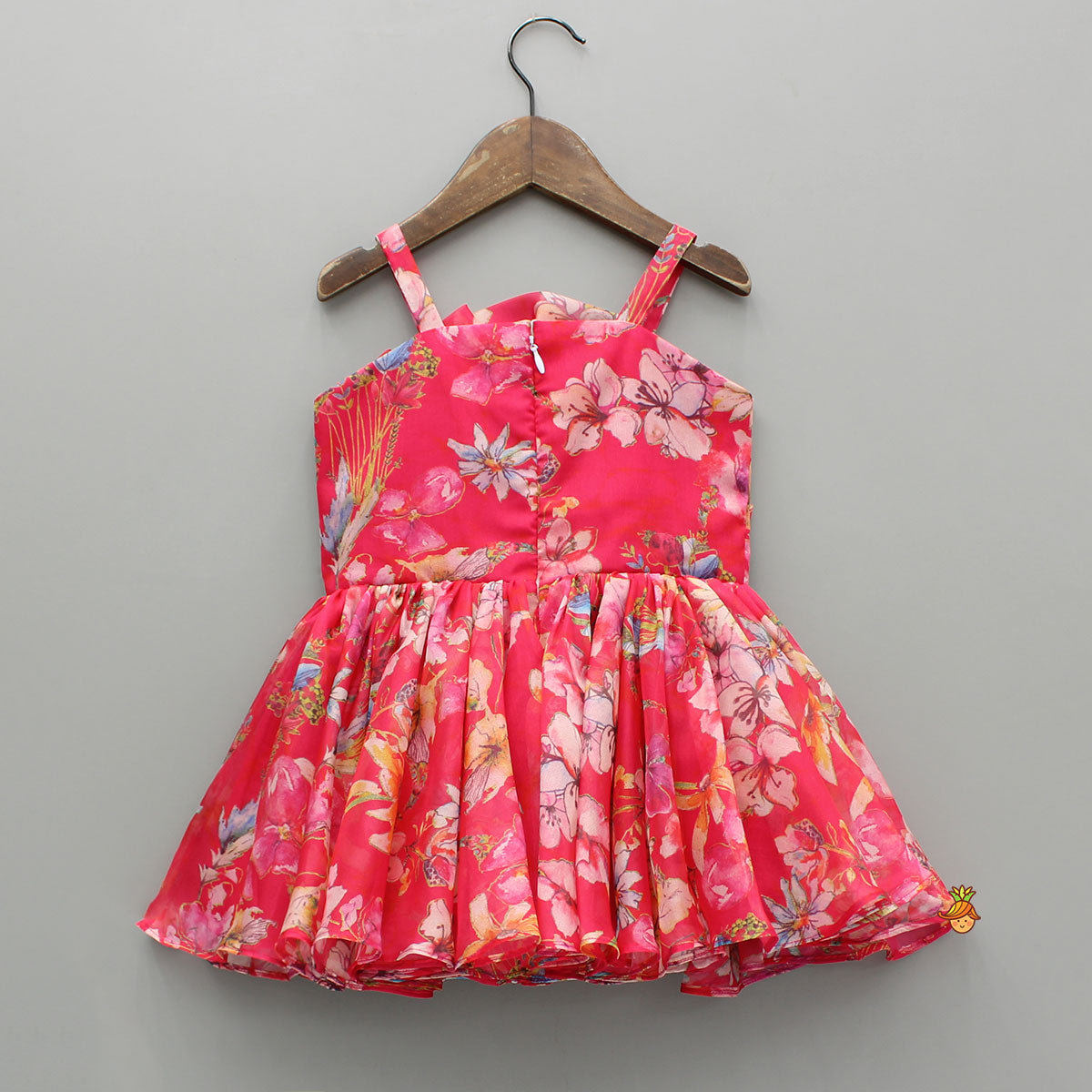 Pink Multicolour Printed Strappy Dress
