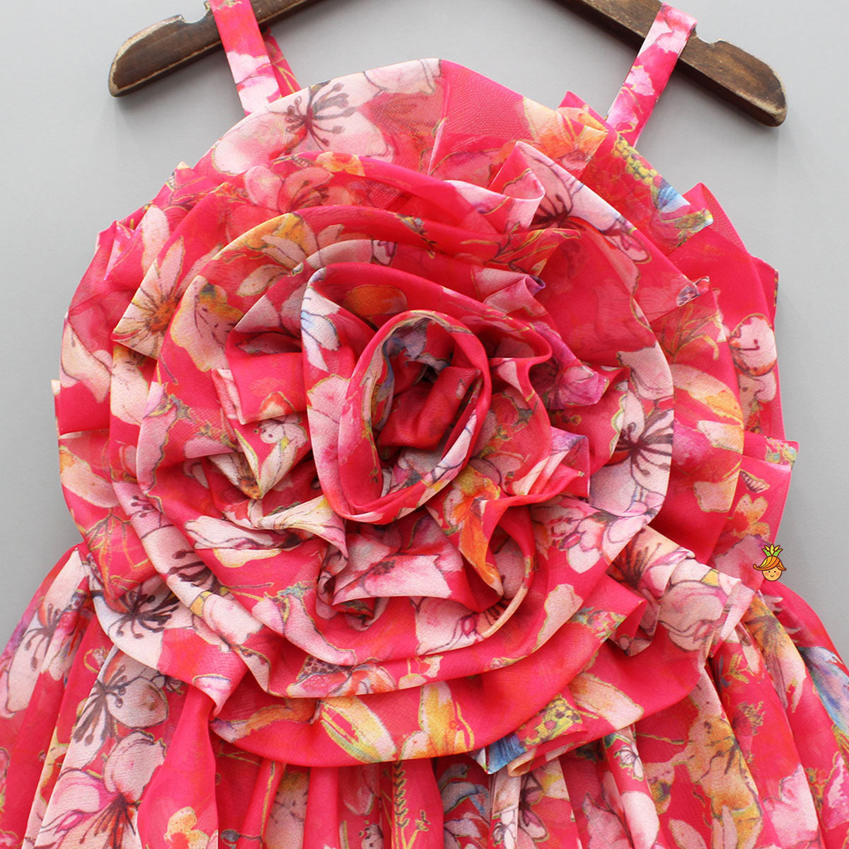 Pink Multicolour Printed Strappy Dress
