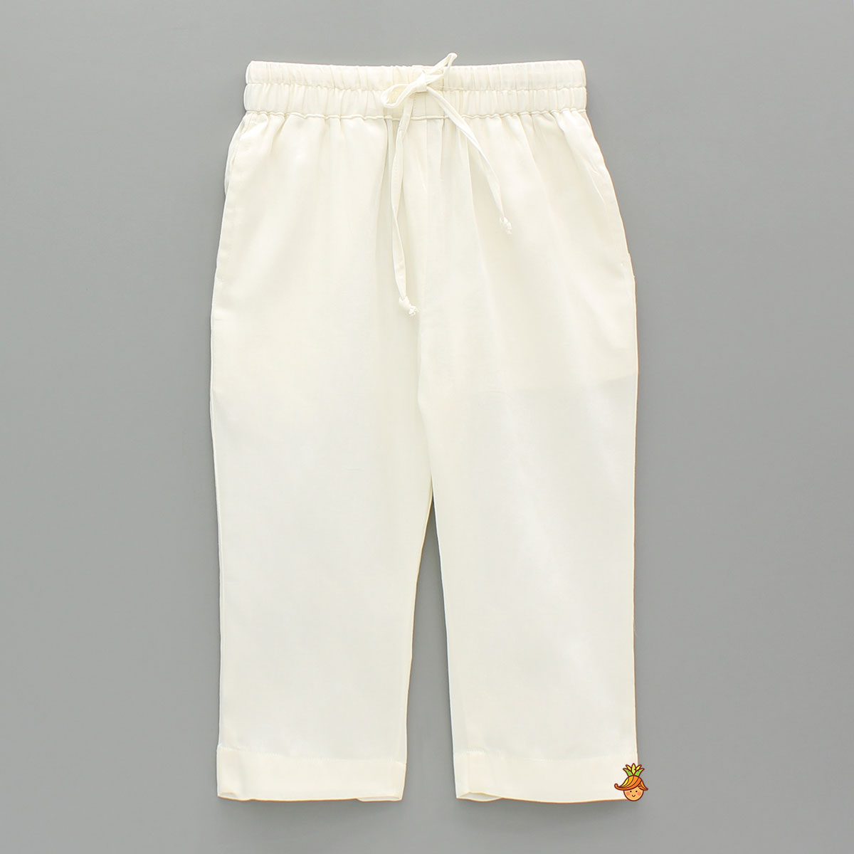 Off White Gota Lace Detailed Kurta And Pyjama