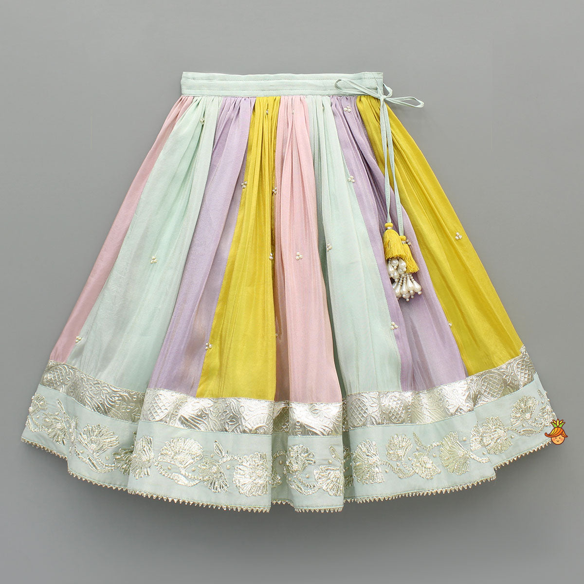Colour Blocked Multicoloured Lehenga