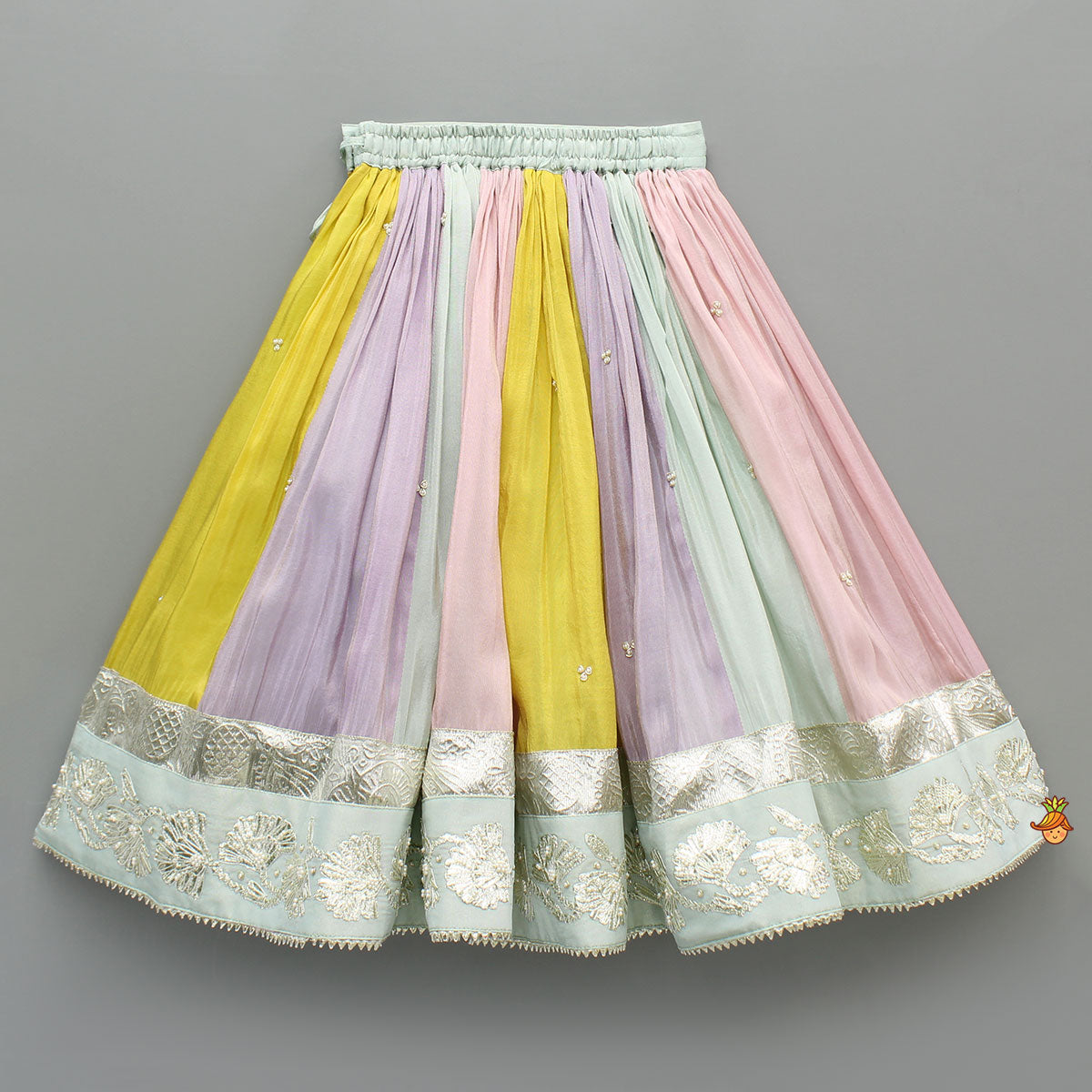 Colour Blocked Multicoloured Lehenga