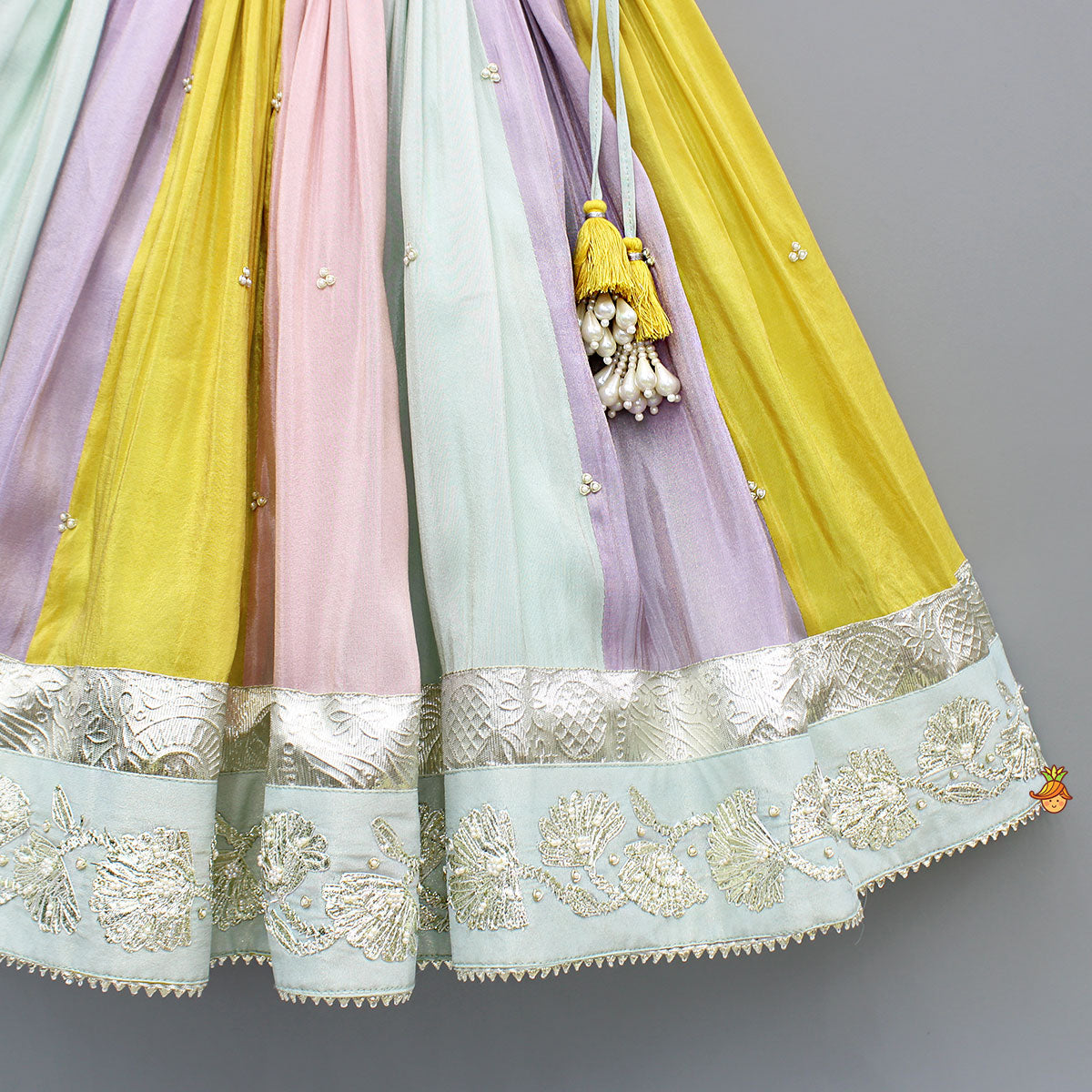 Colour Blocked Multicoloured Lehenga