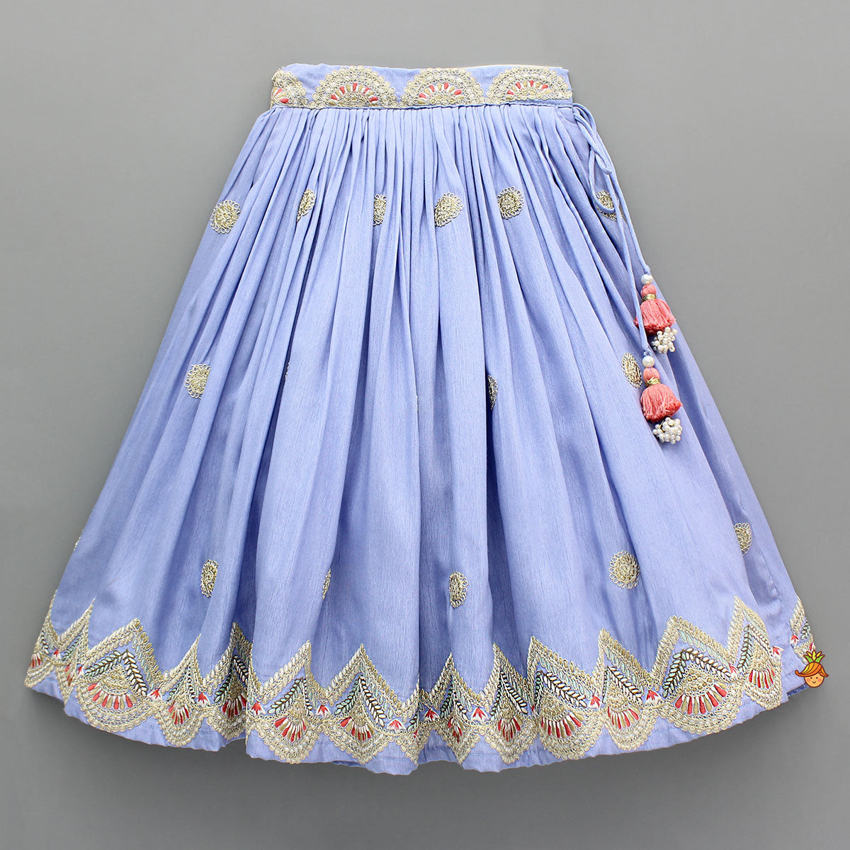 Embroidered Lavender Pleat Detailed Lehenga