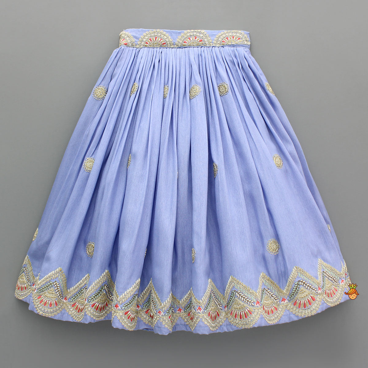 Embroidered Lavender Pleat Detailed Lehenga