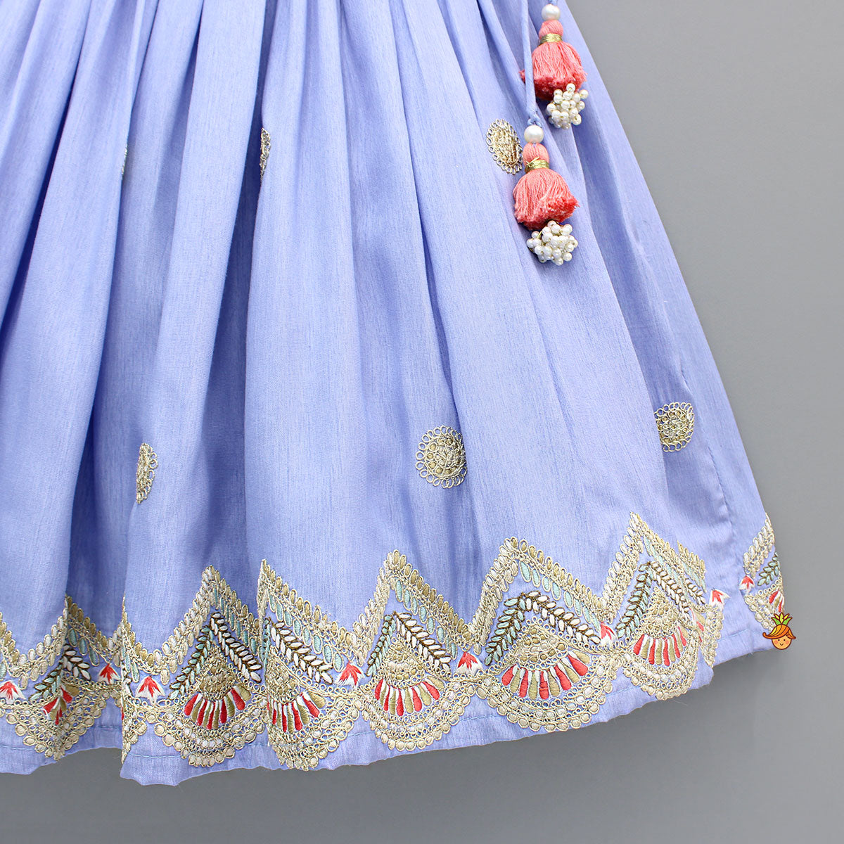 Embroidered Lavender Pleat Detailed Lehenga