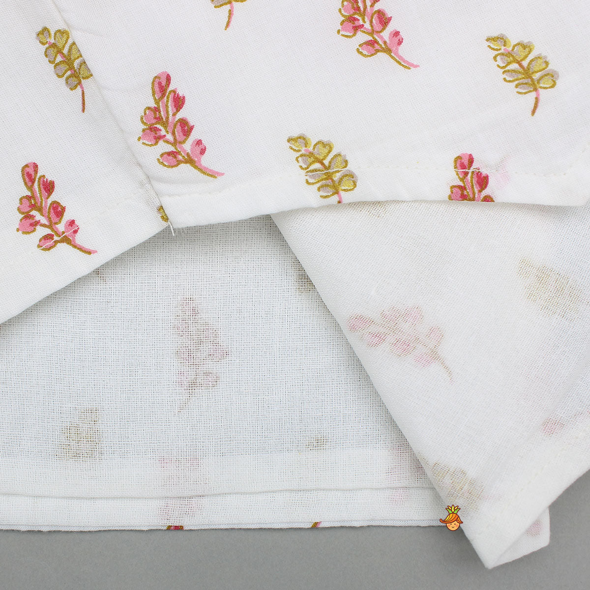 Floral Printed Kurta And Jacket With Pyjama