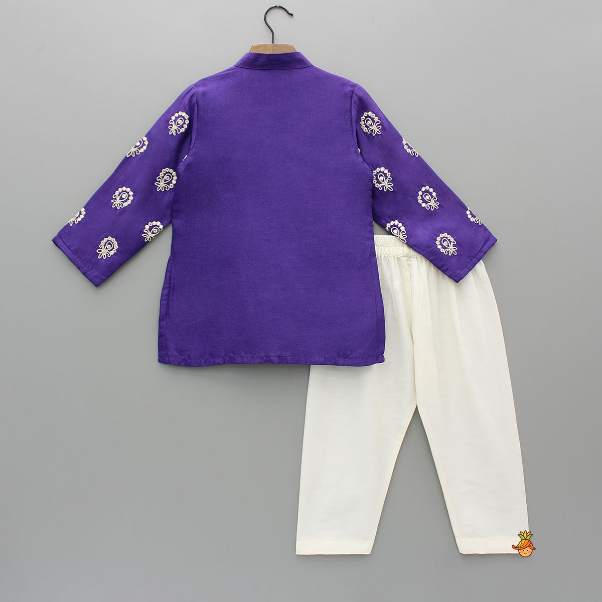 Purple Embroidered Kurta And Pyjama
