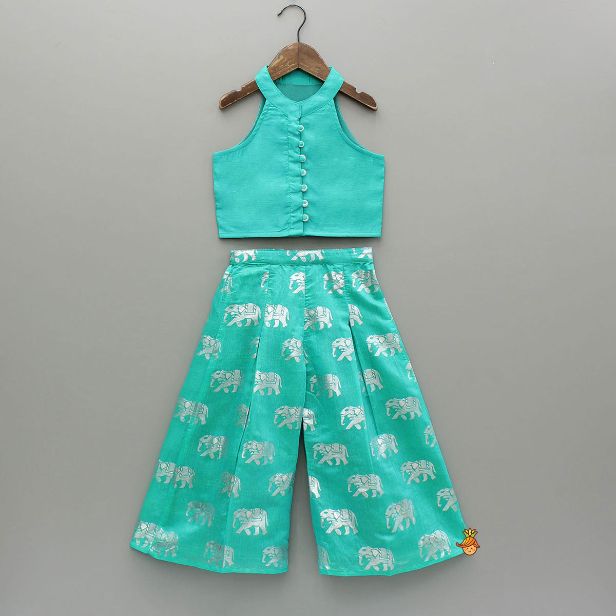 Halter Neck Front Open Top And Palazzo