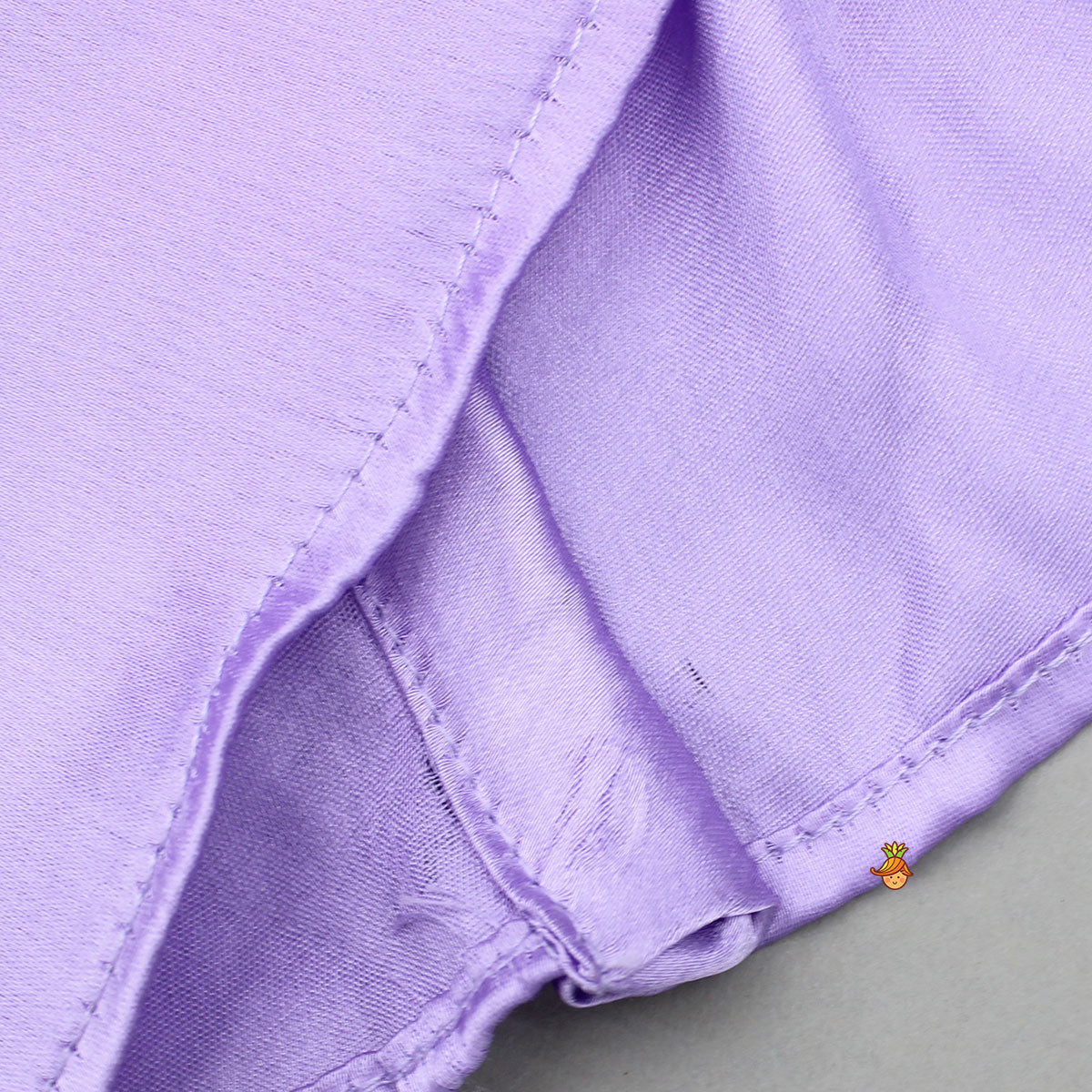 Lavender Embellished Pleated Dhoti Style Dress