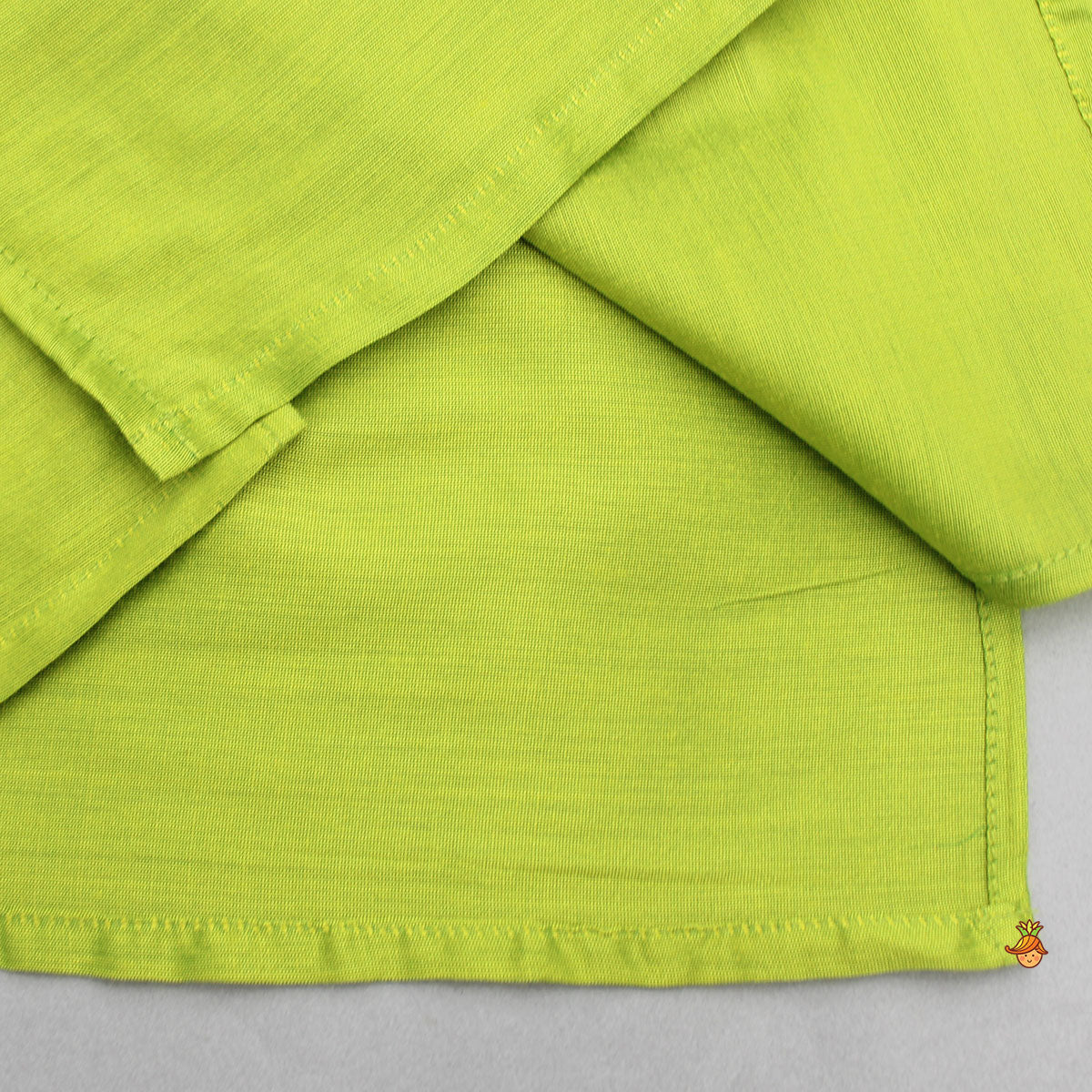 Green Gota Lace Detailed Kurta With Dhoti
