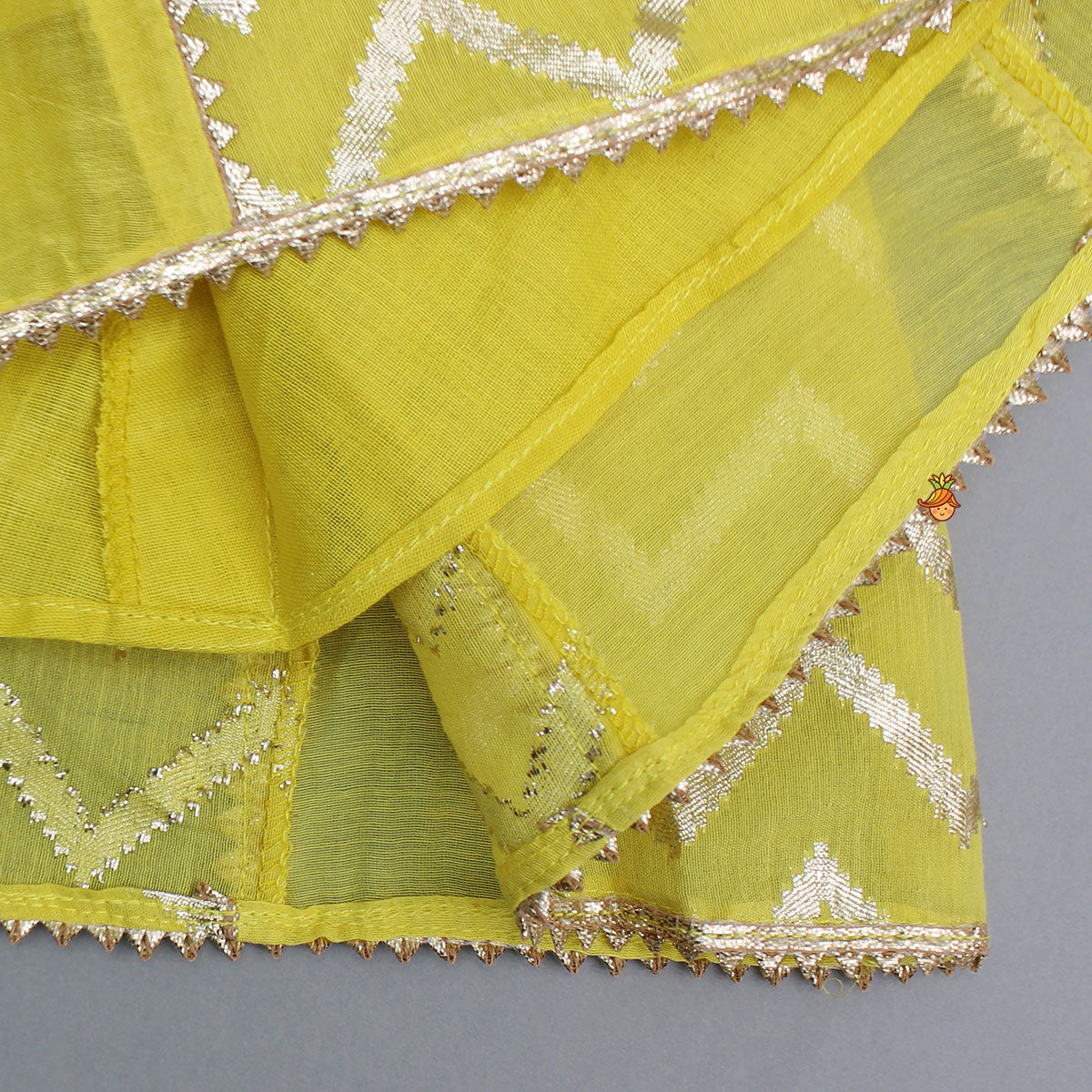 Yellow Strappy Kurti With Matching Pant And Dupatta