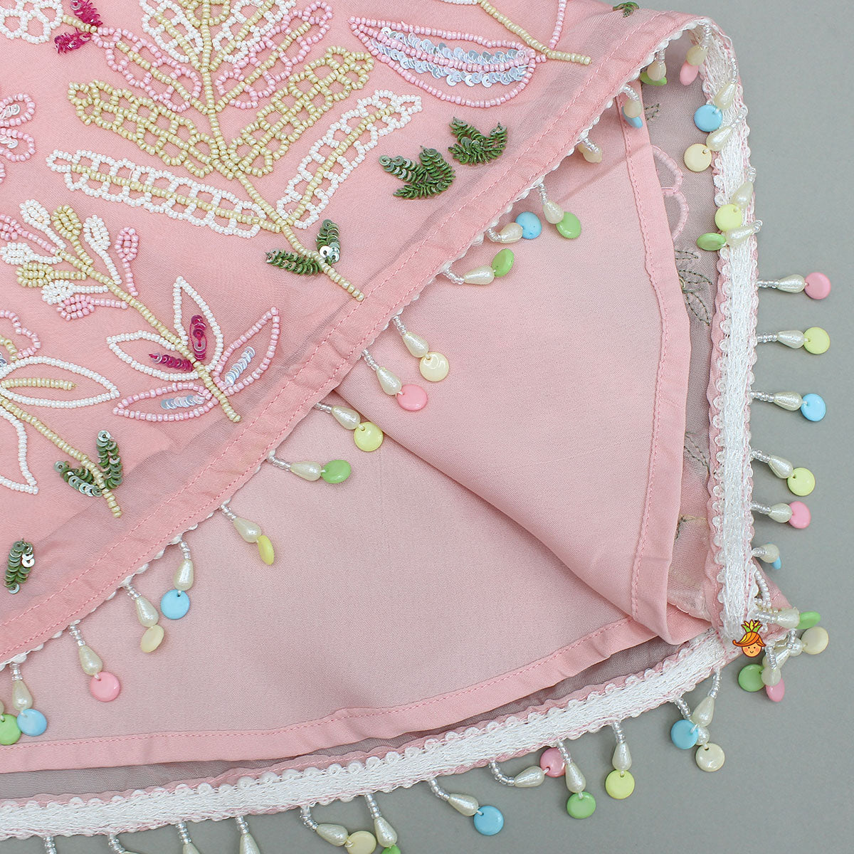 Pink Sleeveless Floral Embroidered Kurti With Flared Palazzo And Dupatta