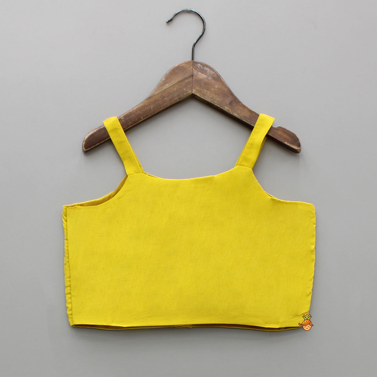 Yellow Strappy Top With Multicolour Printed Cape And Palazzo