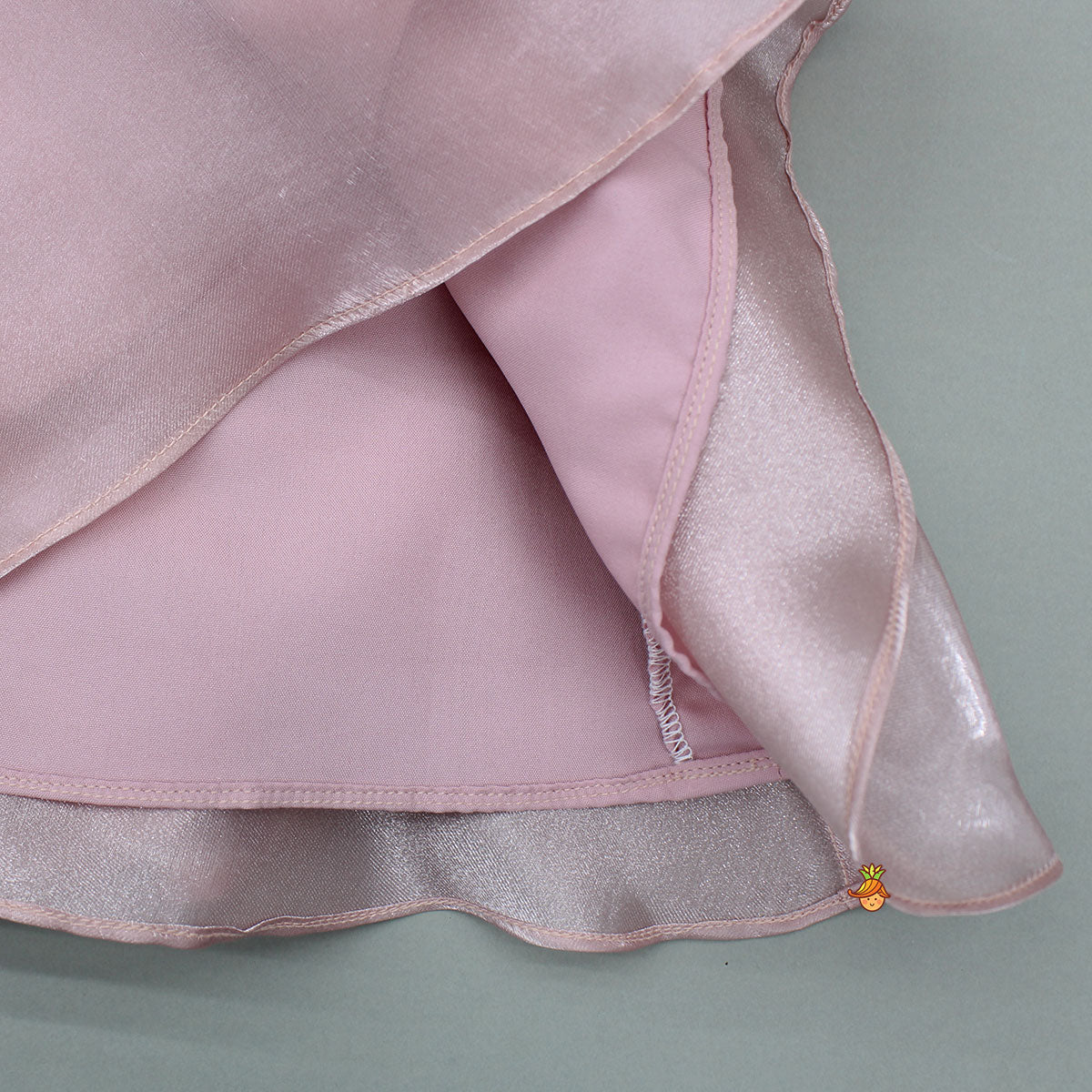 Pink Artificial Flowers Embellished Dress