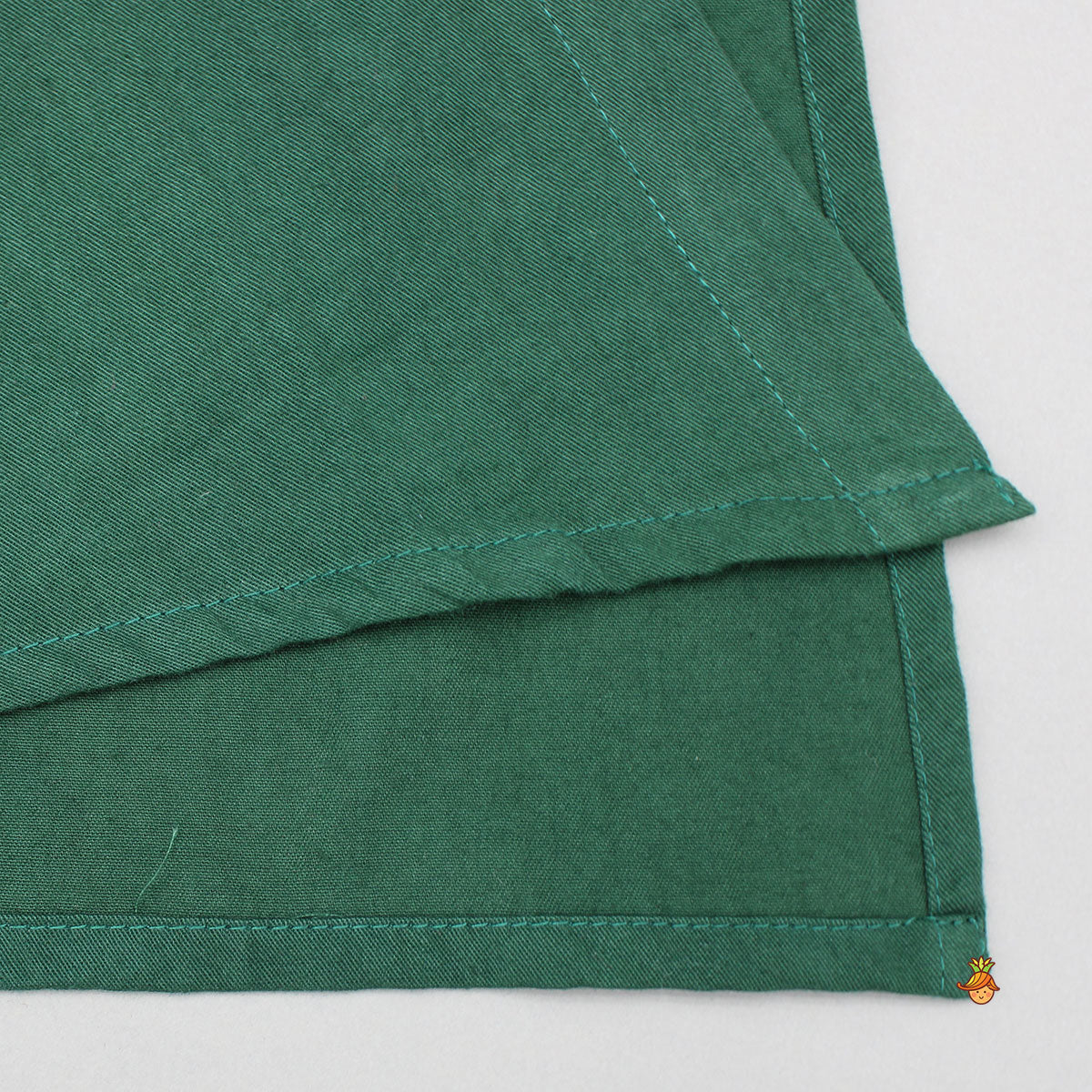 Green Pleated Asymmetric Stylish Kurta With Pant