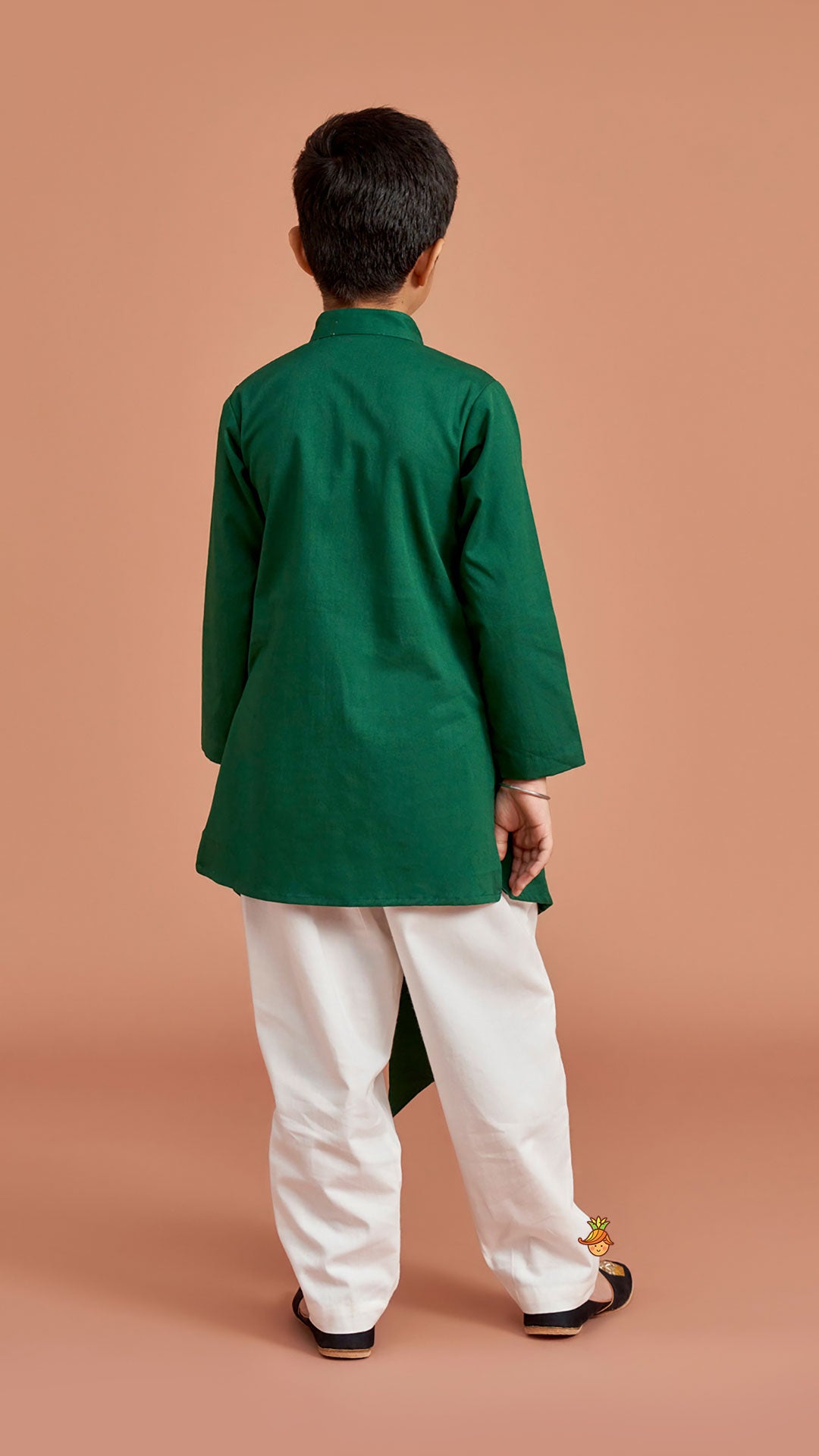 Green Pleated Asymmetric Stylish Kurta With Pant