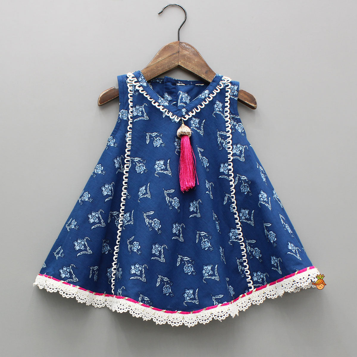 Blue Printed Flared Top And Palazzo