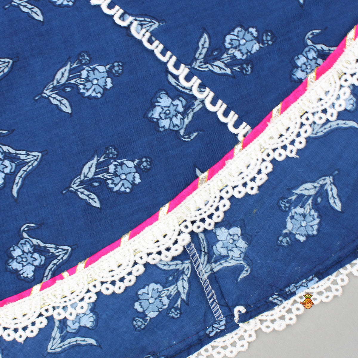 Blue Printed Flared Top And Palazzo