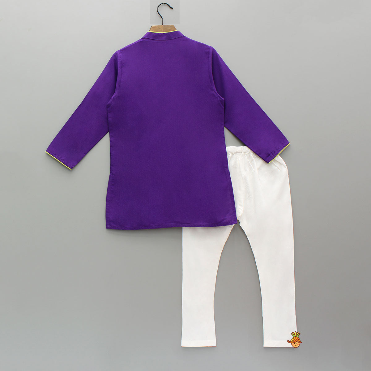 Purple Bird Embroidered Kurta And Pyjama