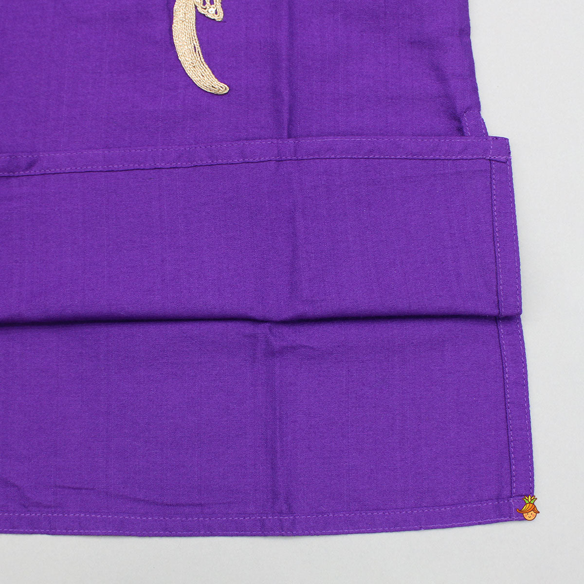 Purple Bird Embroidered Kurta And Pyjama