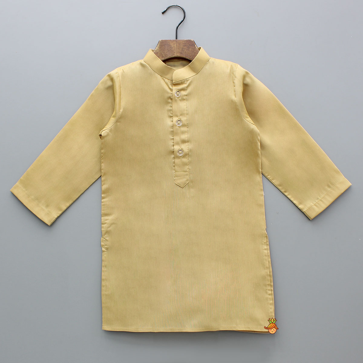 Golden Kurta With Multicolor Brocade Jacket And Pyjama