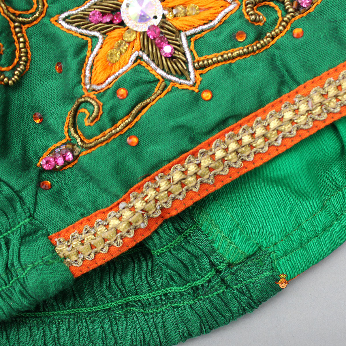 Floral Beaded Halter Neck Top And Printed Dhoti
