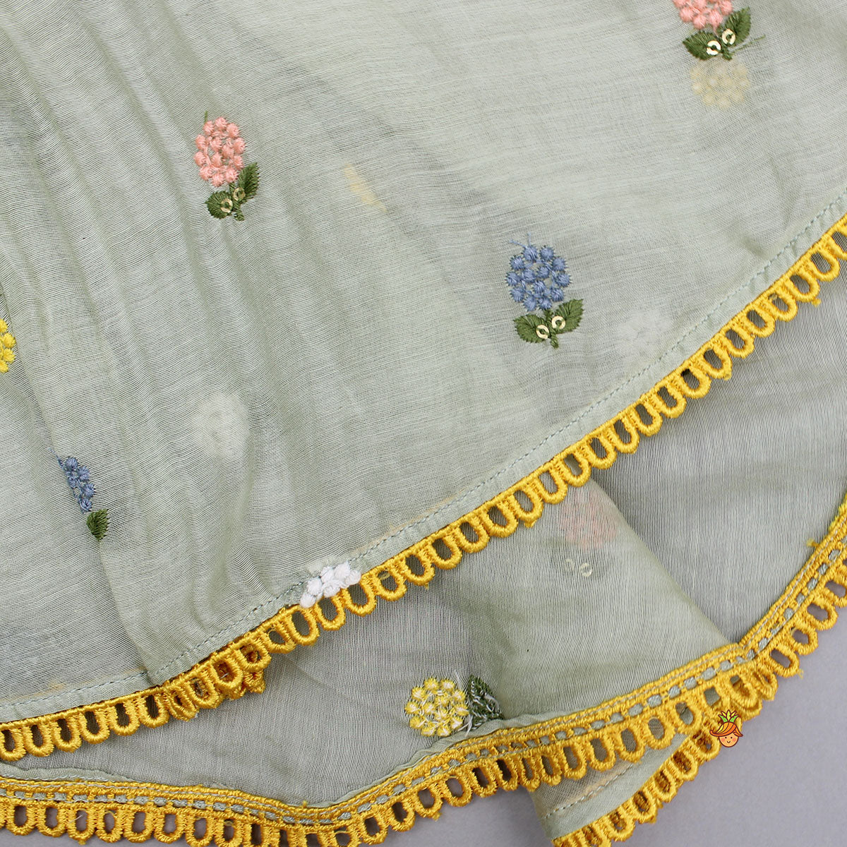 Green Floral Embroidered Stylish Backless Kurti With Sharara And Dupatta