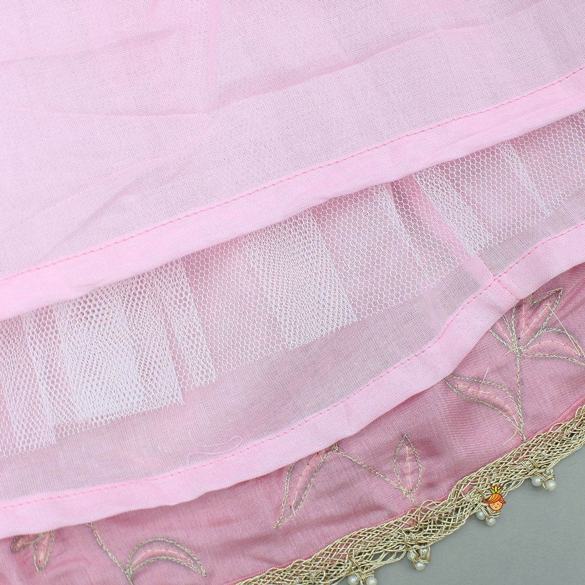 Pink Embroidered Top And Lehenga