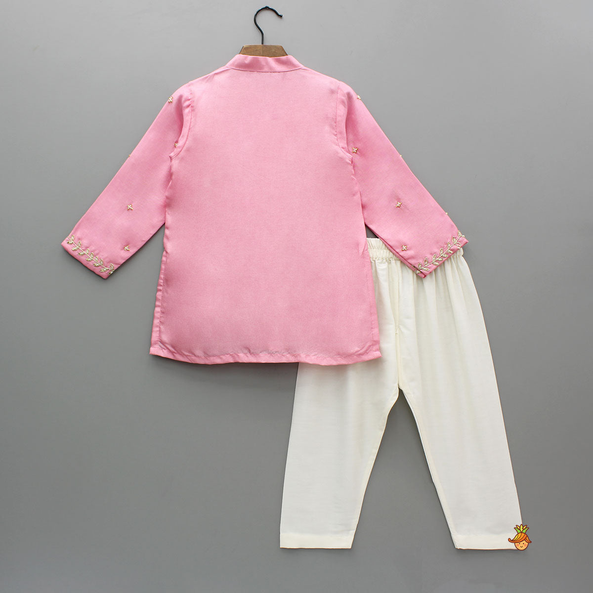 Pink Embroidered Kurta And Pyjama