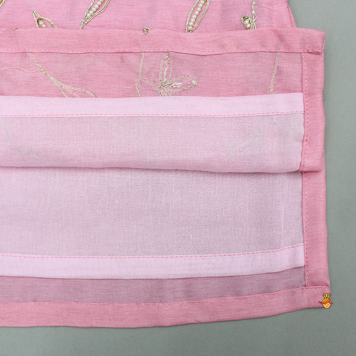 Pink Embroidered Kurta And Pyjama