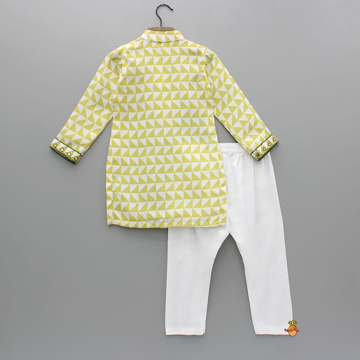 Yellow Printed Kurta And Pyjama