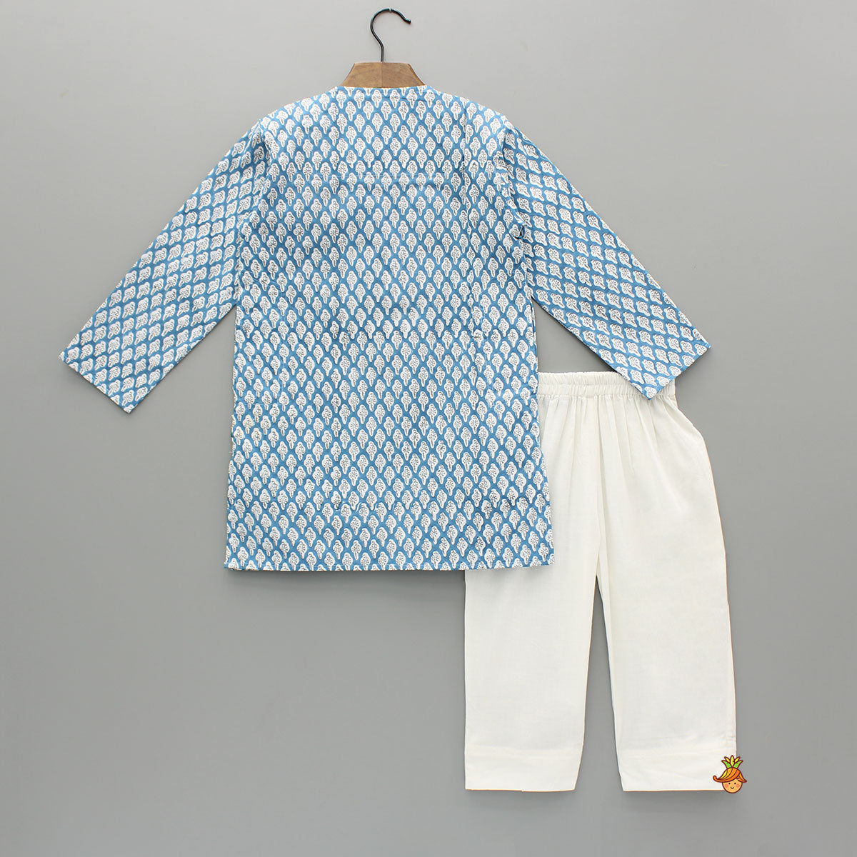 Blue Hand Block Printed Kurta And Pyjama