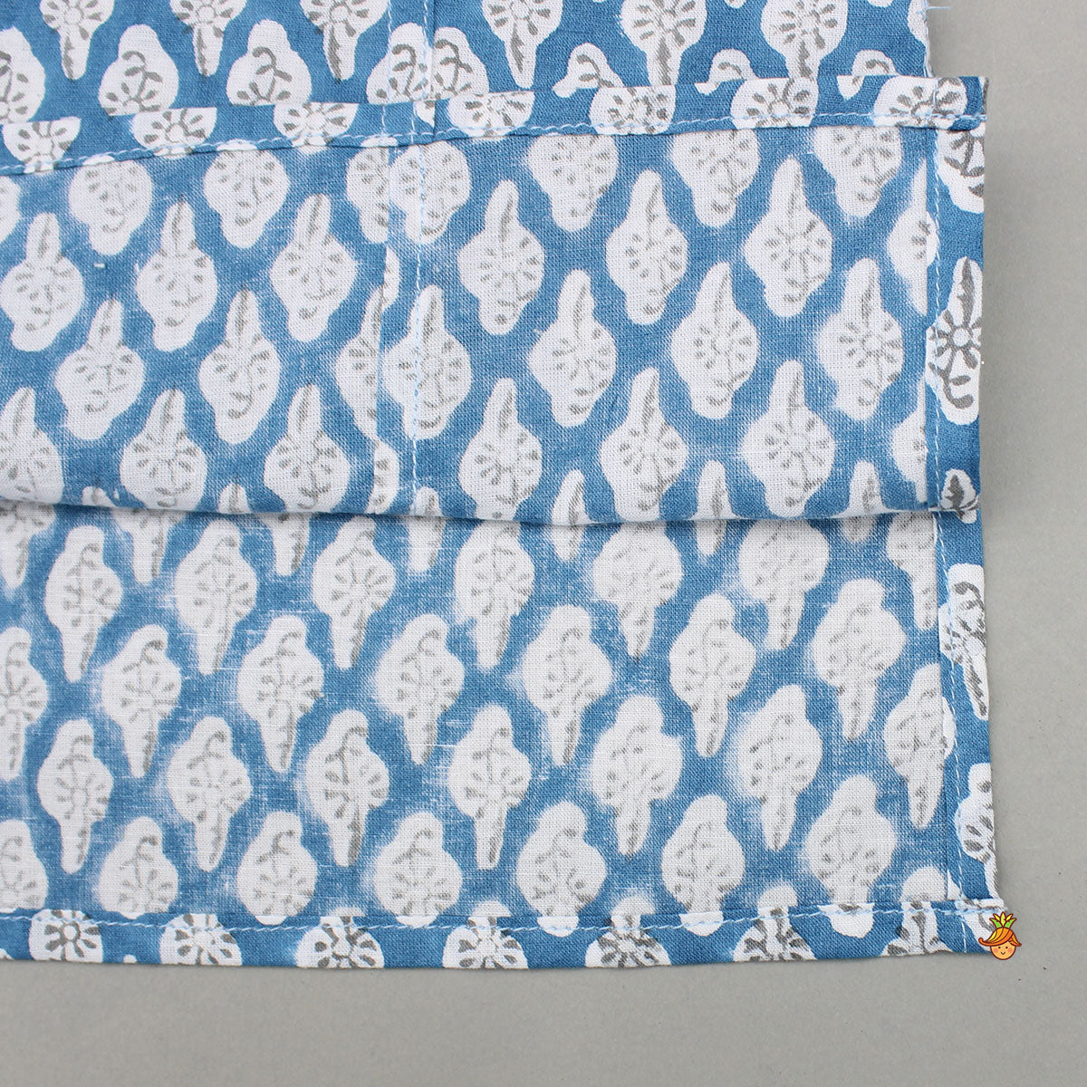 Blue Hand Block Printed Kurta And Pyjama