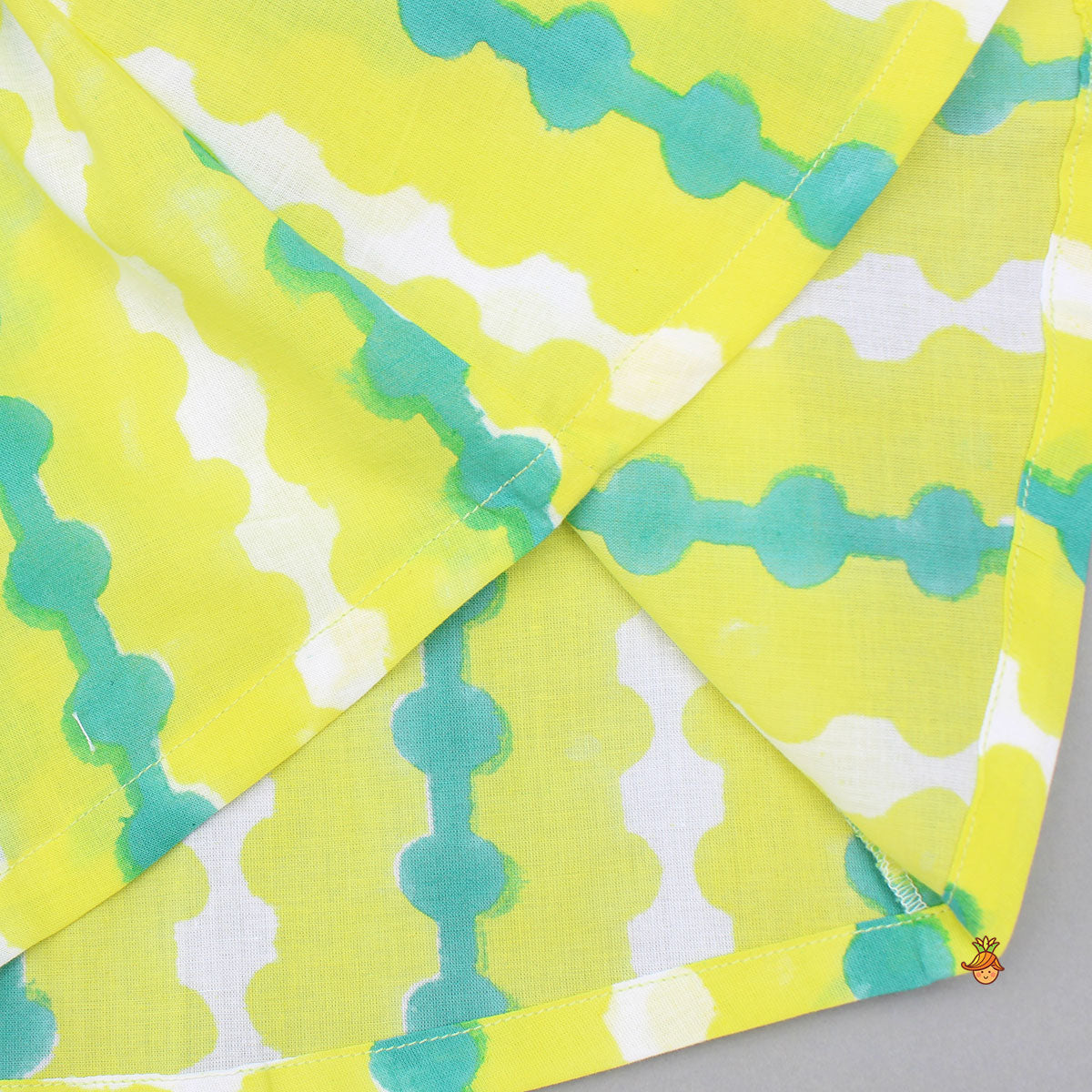 Hand Block Printed Notch Collar Top And Shorts