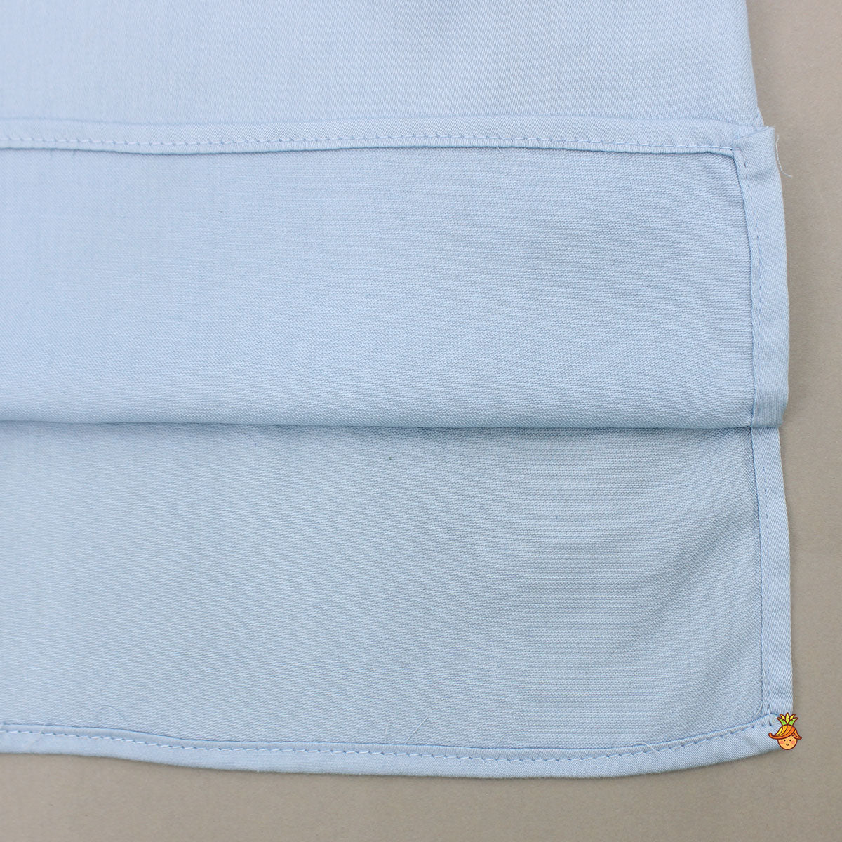 Blue Kurta With Printed Embroidered Jacket And Pyjama