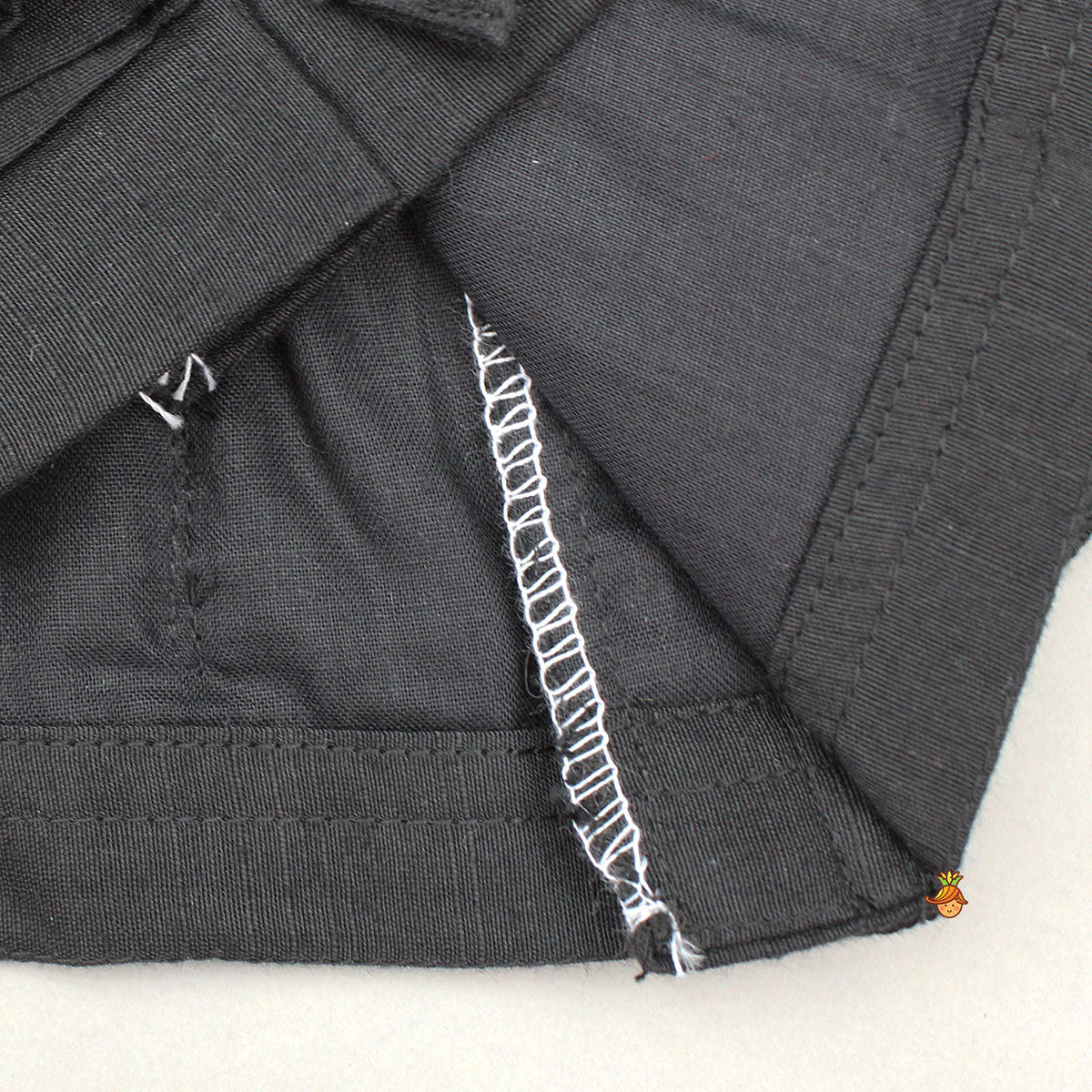 Black Top With Pleats Detailing And Pleated Lehenga
