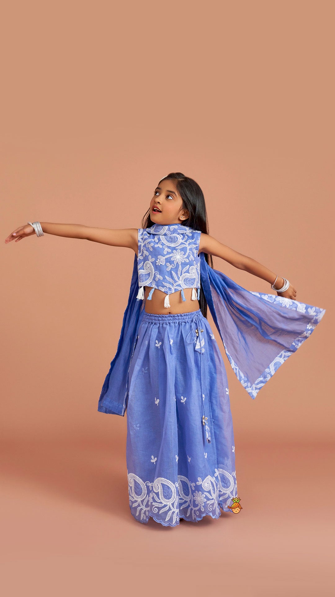 Embroidered And Embellished Top With Lehenga And Dupatta