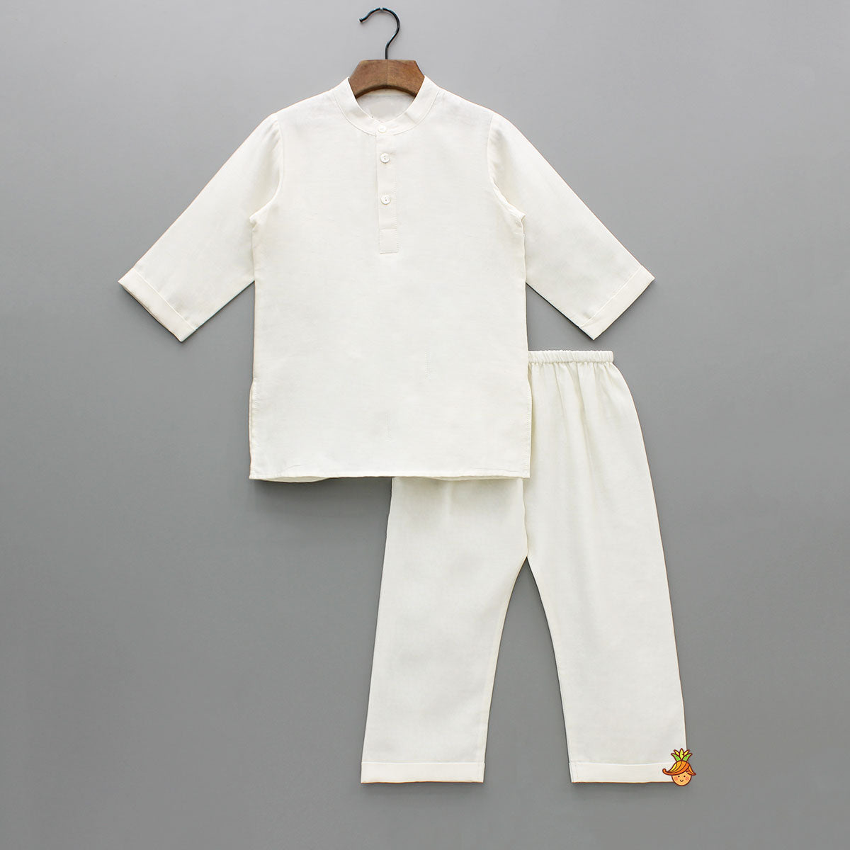 Cream Kurta And Floral Hand Block Printed Jacket With Pyjama